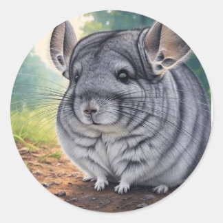 Schattigee Chinchilla-Stickers Ronde Sticker