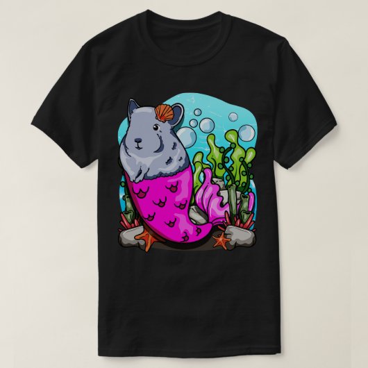 Schattigee Chinchilla zeemeermin T-shirt (Design voorkant)