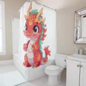 Schattigee Chinese draak Douchegordijn (In situ)