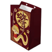 Schattigee Chinese Zodiac Golden Snake Nieuwjaar Medium Cadeauzakje (Achterkant Gekanteld)