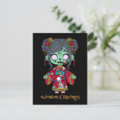 Schattigee Chinese zombie Briefkaart (Staand voorkant)