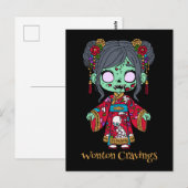 Schattigee Chinese zombie Briefkaart (Voorkant / Achterkant)