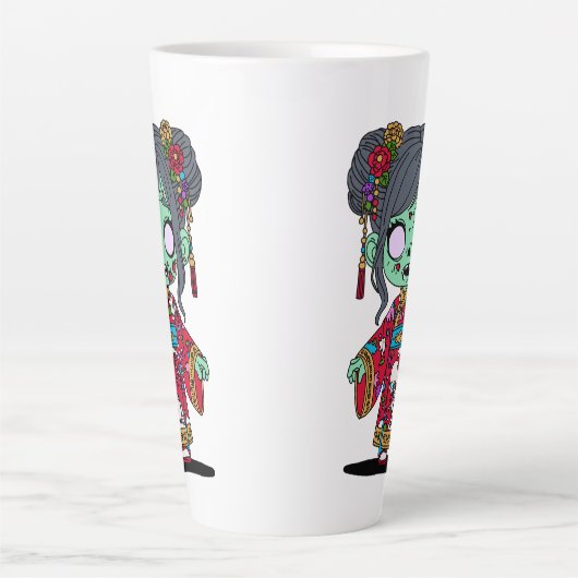 Schattigee Chinese zombie Latte Mok (Voorkant)
