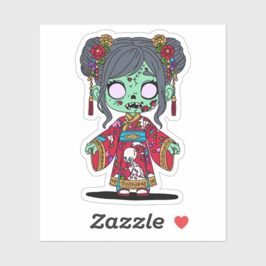 Schattigee Chinese zombie Sticker (Vel)