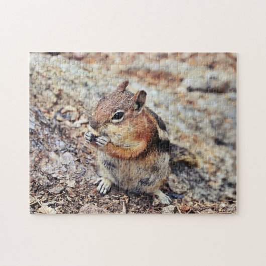 Schattigee Chipmunk Dierlijke Natuur Puzzel (Horizontaal)