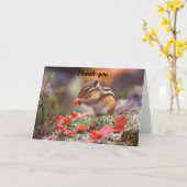 Schattigee chipmunk met bessen dank-je Kaart (Gele Bloem)