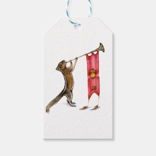 Schattigee Chipmunk-omroeper Cadeaulabel (Voorkant)