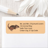 Schattigee Chipmunk op aangepaste retouradres labe Etiket (Insitu)