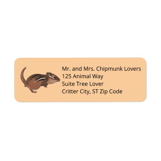 Schattigee Chipmunk op aangepaste retouradres labe Etiket (Voorkant)