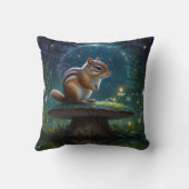 Schattigee Chipmunk op Mushroom in Moonlight Kussen (Achterkant)