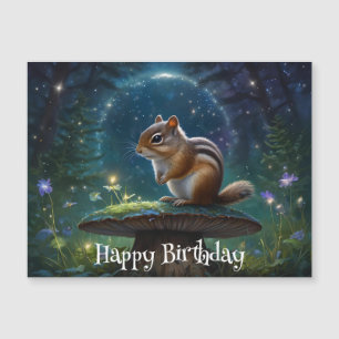 Schattigee Chipmunk op paddenstoel in magische tui