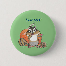 Schattigee Chipmunk Pompoennoten Button