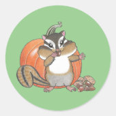 Schattigee Chipmunk Pumpkin Sticker (Voorkant)