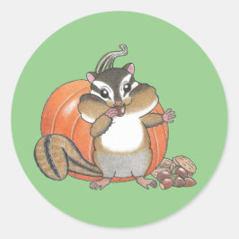 Schattigee Chipmunk Pumpkin Sticker