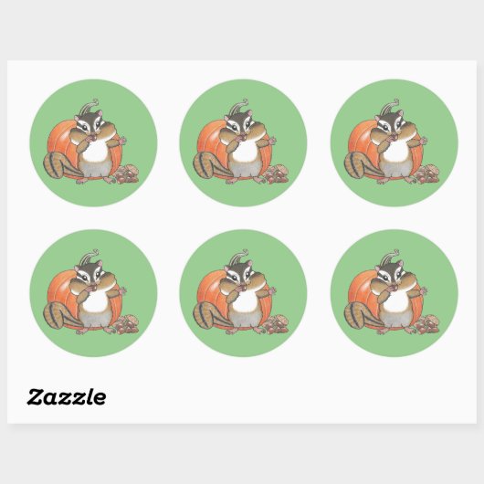 Schattigee Chipmunk Pumpkin Sticker (Vel)
