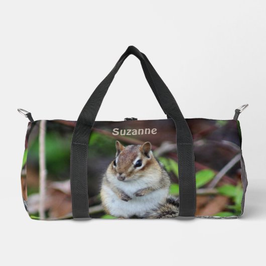 Schattigee Chipmunk Wildlife Dier Gepersonaliseerd Plunjezak (Voorkant)
