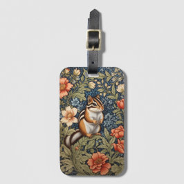Schattigee Chipmunk William Morris Geïnspireerd Bl Bagagelabel
