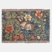 Schattigee Chipmunk William Morris Geïnspireerd Bl Deken (Voorkant)