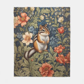 Schattigee Chipmunk William Morris Geïnspireerd Bl Fleece Deken (Voorkant)