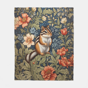 Schattigee Chipmunk William Morris Geïnspireerd Bl Fleece Deken
