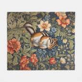 Schattigee Chipmunk William Morris Geïnspireerd Bl Fleece Deken (Voorkant (Horizontaal))
