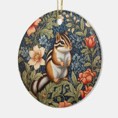 Schattigee Chipmunk William Morris Geïnspireerd Bl Keramisch Ornament (Links)