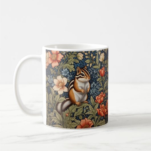 Schattigee Chipmunk William Morris Geïnspireerd Bl Koffiemok (Links)