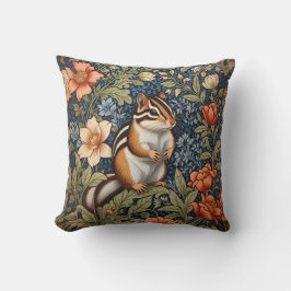 Schattigee Chipmunk William Morris Geïnspireerd Bl Kussen