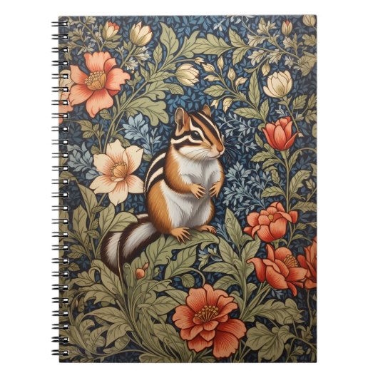 Schattigee Chipmunk William Morris Geïnspireerd Bl Notitieboek (Voorkant)