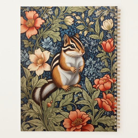 Schattigee Chipmunk William Morris Geïnspireerd Bl Planner (Achterkant)
