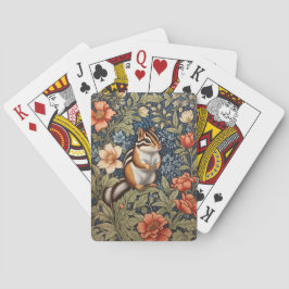 Schattigee Chipmunk William Morris Geïnspireerd Bl Pokerkaarten