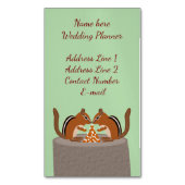 Schattigee Chipmunks Fall Wedding Planner Custom Magnetisch Visitekaartje (Voorkant Verticaal)
