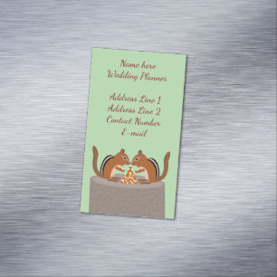 Schattigee Chipmunks Fall Wedding Planner Custom Magnetisch Visitekaartje