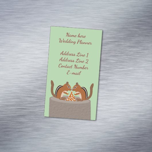 Schattigee Chipmunks Fall Wedding Planner Custom Magnetisch Visitekaartje (Voorbeeld)