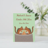 Schattigee Chipmunks Fall Wedding Save the Date Briefkaart (Staand voorkant)
