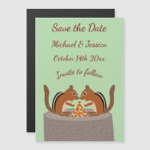 Schattigee Chipmunks Fall Wedding Save the Date Magnetische Uitnodiging (Voorkant / Achterkant)