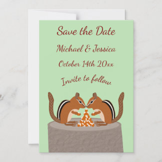 Schattigee Chipmunks Fall Wedding Save the Date Magnetische Uitnodiging