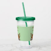Schattigee Chipmunks Herfst bruiloft Custom Acryl Drinkbeker (Links)