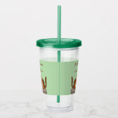 Schattigee Chipmunks Herfst bruiloft Custom Acryl Drinkbeker (Rechts)