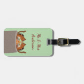 Schattigee Chipmunks Herfst bruiloft Custom Bagagelabel (Voorkant horizontaal)