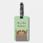 Schattigee Chipmunks Herfst bruiloft Custom Bagagelabel (Achterkant verticaal)
