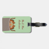Schattigee Chipmunks Herfst bruiloft Custom Bagagelabel (Achterkant horizontaal)