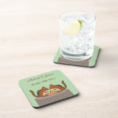 Schattigee Chipmunks Herfst bruiloft Custom Bier Onderzetter (Rechterzijde)
