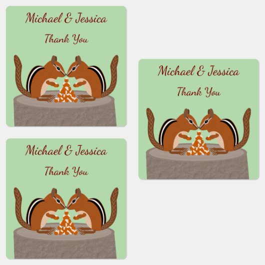 Schattigee Chipmunks Herfst bruiloft Custom Labels (Groep)