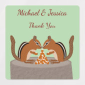 Schattigee Chipmunks Herfst bruiloft Custom Labels (Design 1)