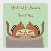 Schattigee Chipmunks Herfst bruiloft Custom Labels (Design 2)