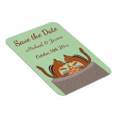 Schattigee Chipmunks Herfst bruiloft Custom Magneet (Rechterzijde)