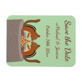 Schattigee Chipmunks Herfst bruiloft Custom Magneet (Horizontaal)