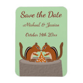 Schattigee Chipmunks Herfst bruiloft Custom Magneet (Verticaal)