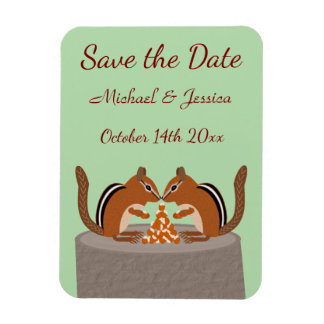 Schattigee Chipmunks Herfst bruiloft Custom Magneet